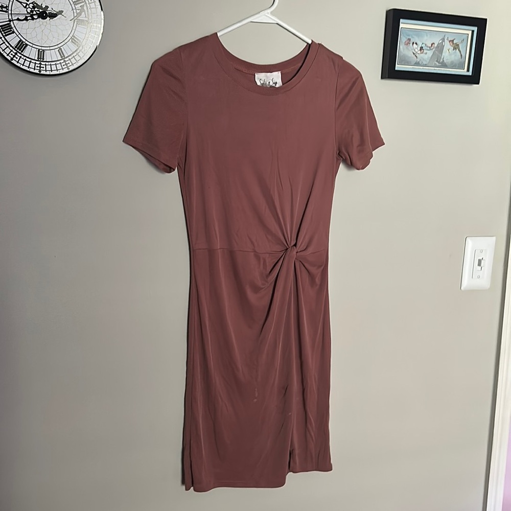 Soft Ribbed Rose Dress